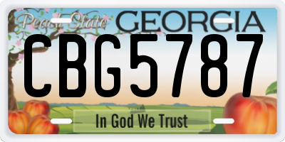 GA license plate CBG5787