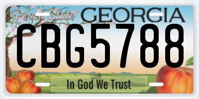 GA license plate CBG5788