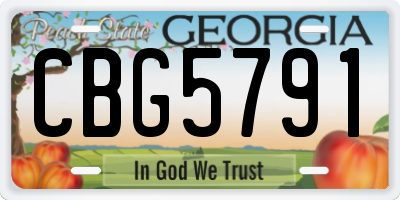 GA license plate CBG5791