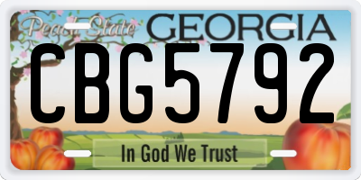 GA license plate CBG5792