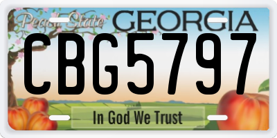 GA license plate CBG5797