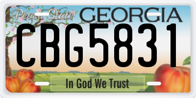 GA license plate CBG5831