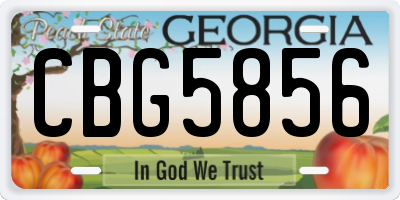 GA license plate CBG5856