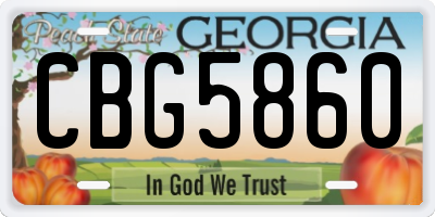 GA license plate CBG5860