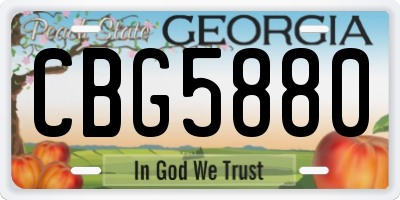 GA license plate CBG5880