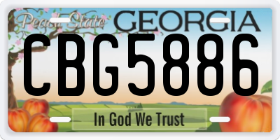 GA license plate CBG5886