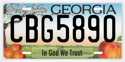GA license plate CBG5890
