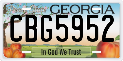 GA license plate CBG5952