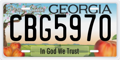 GA license plate CBG5970