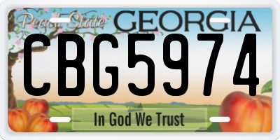 GA license plate CBG5974