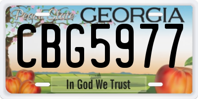 GA license plate CBG5977