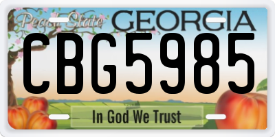GA license plate CBG5985