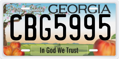 GA license plate CBG5995