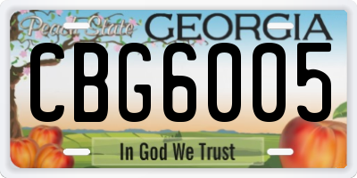 GA license plate CBG6005
