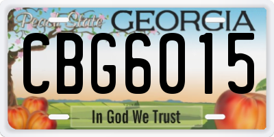 GA license plate CBG6015