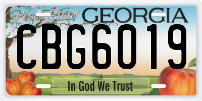GA license plate CBG6019