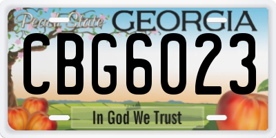 GA license plate CBG6023