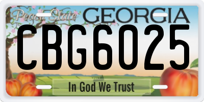 GA license plate CBG6025