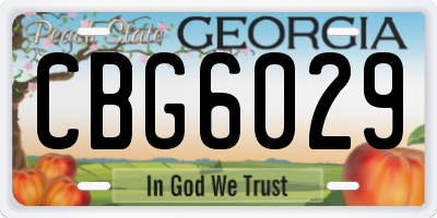 GA license plate CBG6029