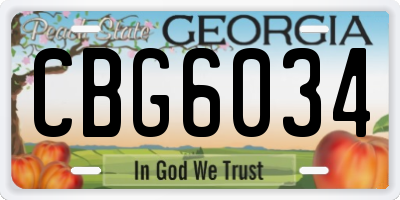 GA license plate CBG6034