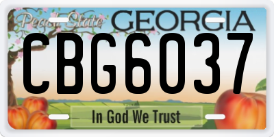 GA license plate CBG6037