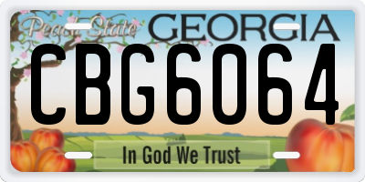 GA license plate CBG6064