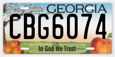 GA license plate CBG6074