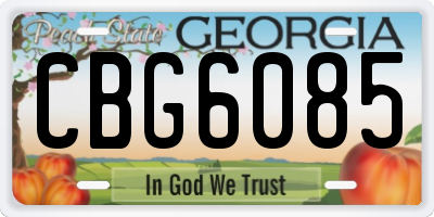 GA license plate CBG6085