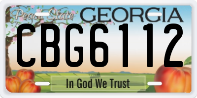 GA license plate CBG6112