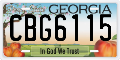 GA license plate CBG6115