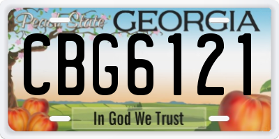 GA license plate CBG6121