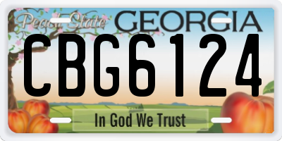 GA license plate CBG6124