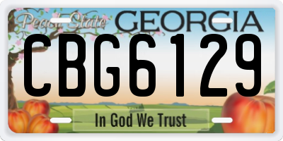 GA license plate CBG6129