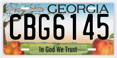 GA license plate CBG6145