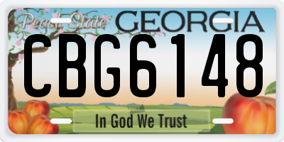 GA license plate CBG6148