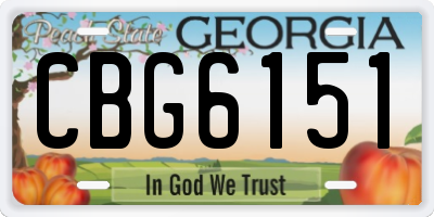 GA license plate CBG6151