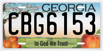 GA license plate CBG6153