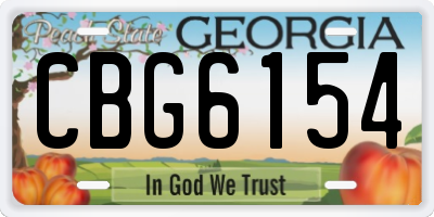 GA license plate CBG6154