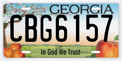 GA license plate CBG6157
