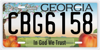 GA license plate CBG6158