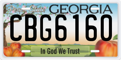 GA license plate CBG6160