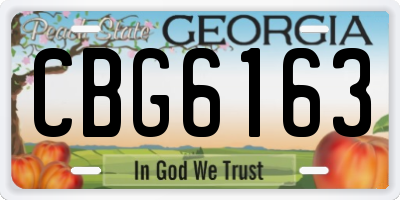GA license plate CBG6163