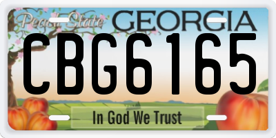 GA license plate CBG6165