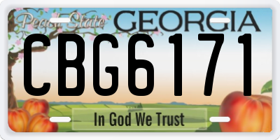 GA license plate CBG6171