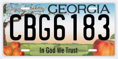 GA license plate CBG6183