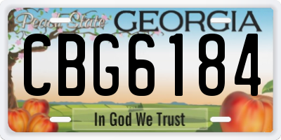 GA license plate CBG6184