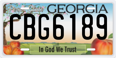 GA license plate CBG6189