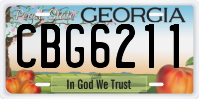 GA license plate CBG6211