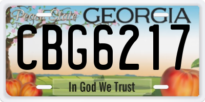 GA license plate CBG6217