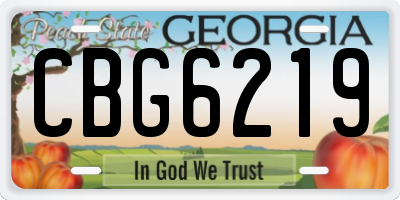 GA license plate CBG6219